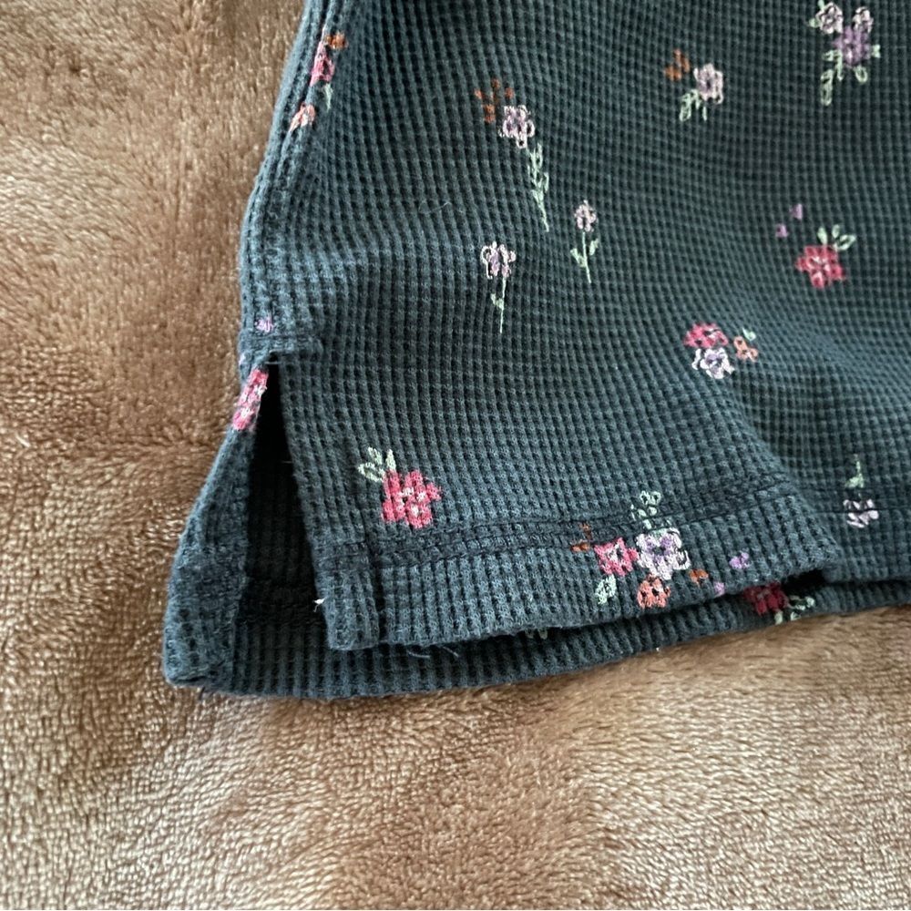Carter's Girls Dark Blue Waffle Knit Floral Cotton Hoodie Size 7 - Picture 6 of 7